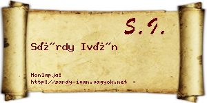 Sárdy Iván névjegykártya