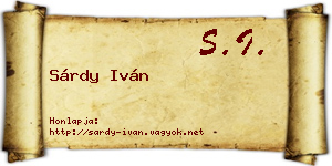 Sárdy Iván névjegykártya